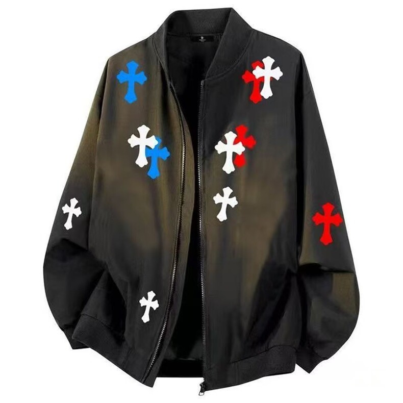 美式飞行夹克棒球服男春秋新款高街潮印花外套潮牌百搭HH119P39，男装夹克，星座1013-5