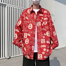 衬衫男韩版潮流高街帅气字母2024春夏季新款ins宽松外套CY061-P30，男装衬衫，星座412
