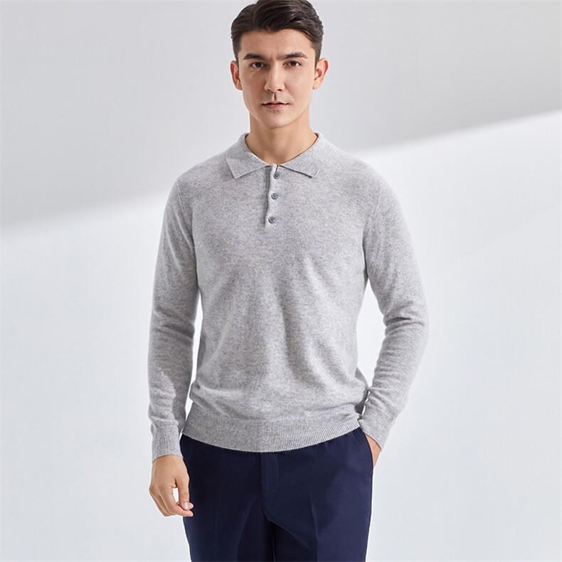 高品质男士羊绒POLO衫简约时尚舒适保暖商务休闲，男装羊绒套衫，牧群羊绒