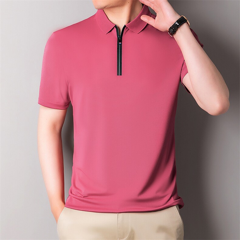 中年休闲男装翻领半袖T恤衫2023夏季新款男士polo衫薄款休闲上衣,男装Polo衫,电商B212（原钱塘6029）