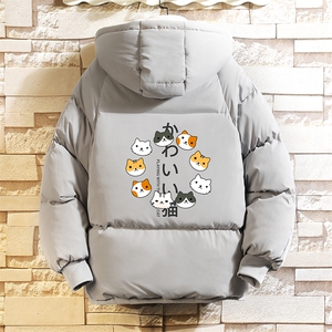 MY16215-P100 加厚加绒连帽棉衣男大码棉服男面包服男 砖墙挂拍图片
