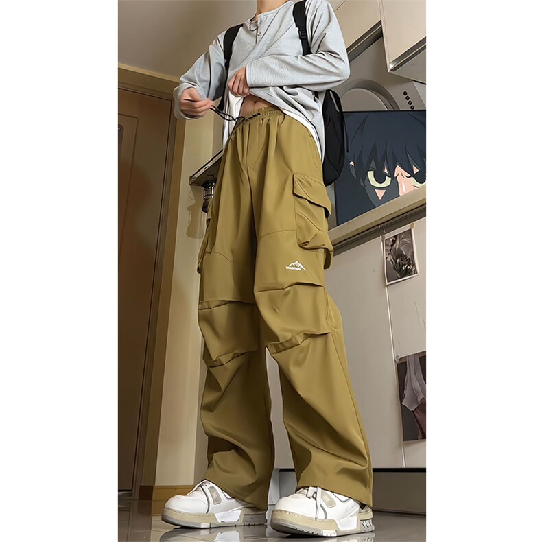8XL-M刺绣冲锋裤男款大码春秋户外机能登山裤直筒阔腿裤KZ020P50,男装休闲裤,电商B312