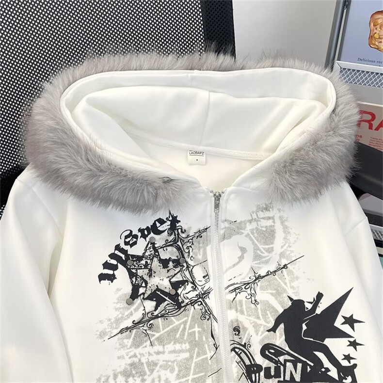 秋冬新款美式蝴蝶字母印花连帽卫衣男女宽松潮男女上衣WYT51P57,男装卫衣,星座1013-5