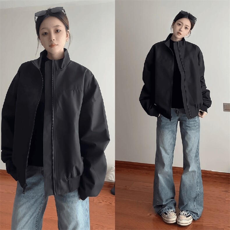 26春装新款美拉德立领飞行夹克boxy廓形休闲百搭外套上衣 JK6500图片