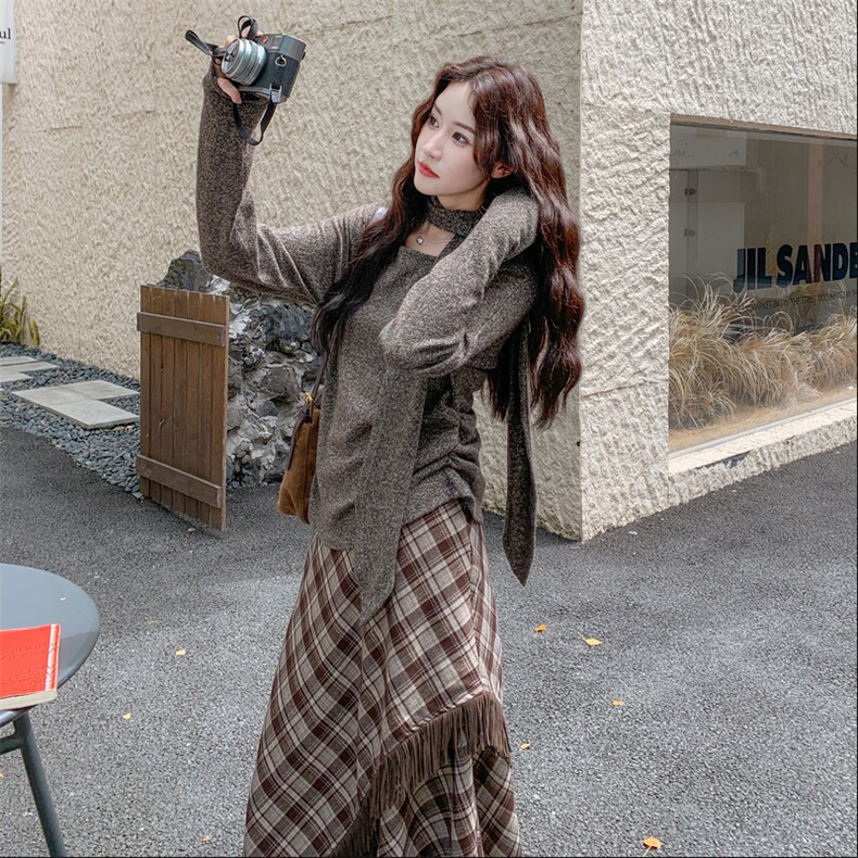 现货-春季新款咖色两件套203-9520-P155-K238，女装套装/套裙，浙宝203