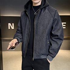 假两件羽绒服男标50白鸭绒牛仔外套休闲时尚B317/Y555/P1/238，男装工装外套，电商B317