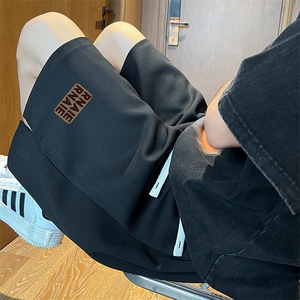 高级华夫格菠萝格直播抖音供货男中裤五分短裤K102P28控45图片