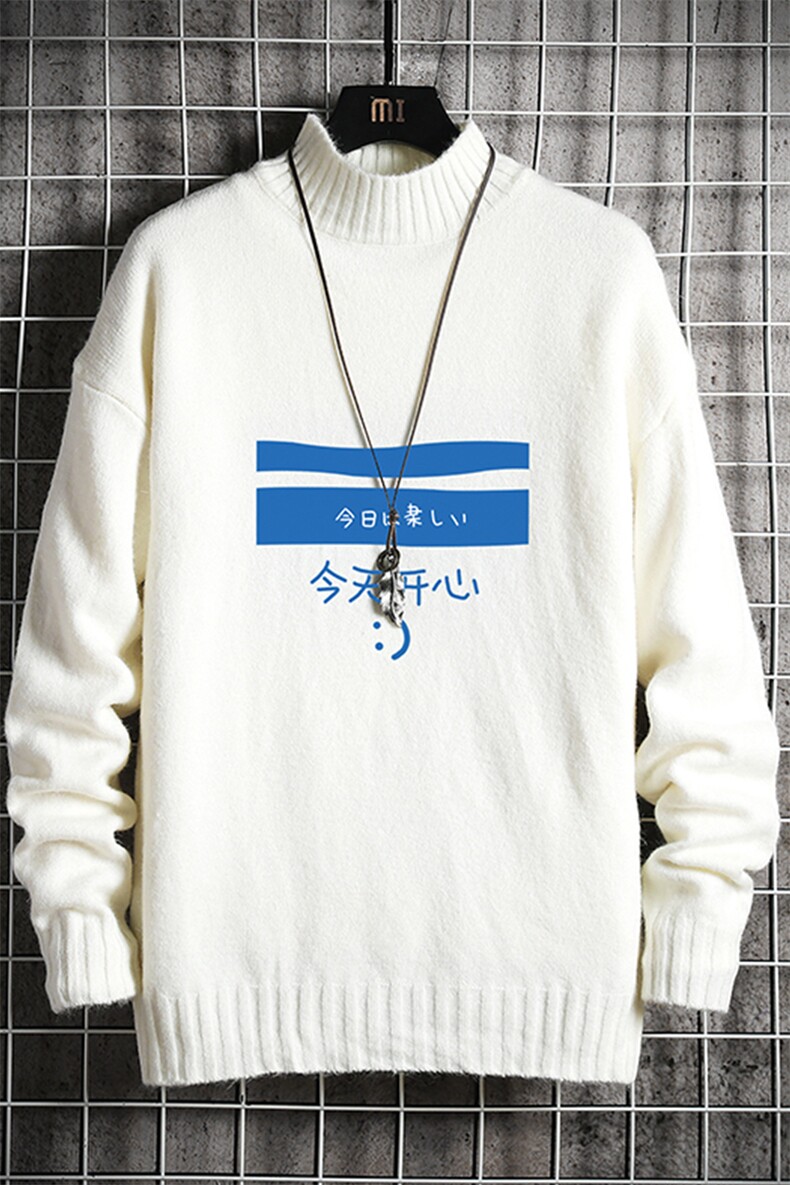 M18033-P45加绒款-P65半高领毛衣男士大码针织衫男毛线衣男线衫,男装针织衫/毛衣,电商A040A