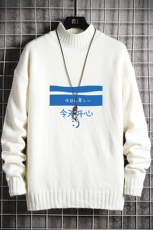 M18033-P45加绒款-P65半高领毛衣男士大码针织衫男毛线衣男线衫，男装针织衫/毛衣，电商A040A