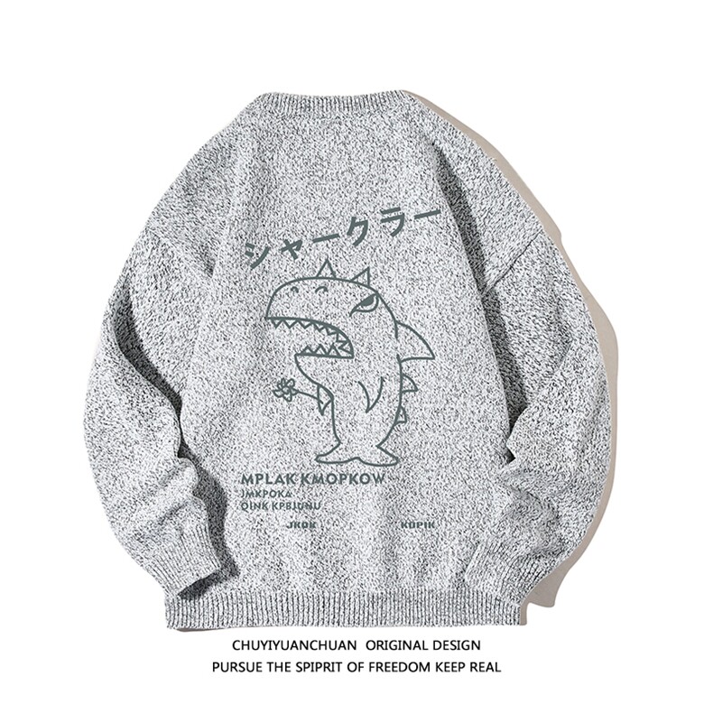 加厚加绒毛衣男大码毛线衣男针织衫 M19092-P45 加绒款-P65 白底图片