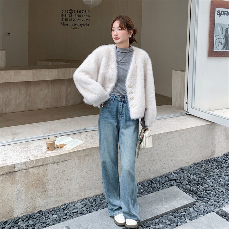 现货：冬装新款高级感仿水貂绒皮毛一体外套2C135-8929P205K308,女装皮草,2C135