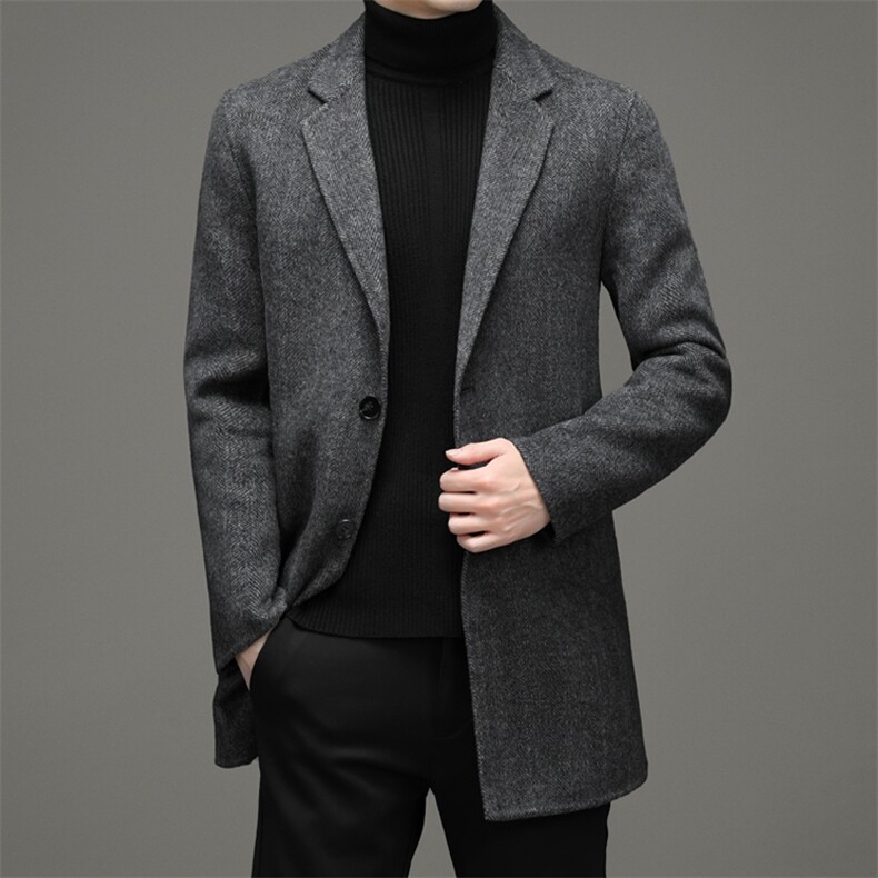 男士西装外套男羊毛呢2023新款冬中年休闲冬上衣YL21VA2199-P350,男装毛呢大衣,电商B212（原钱塘6029）