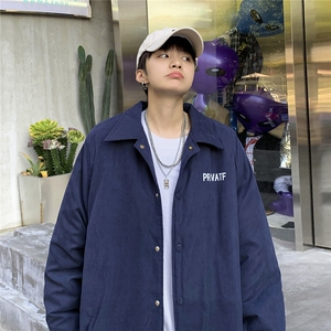 日系百搭CityBoy教练夹克翻领长袖内里保暖羊羔毛外套特批70图片