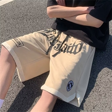 直筒男夏季休闲裤数字五分裤青春流行中高腰运动裤潮宽松型，男装休闲裤，星座716-3
