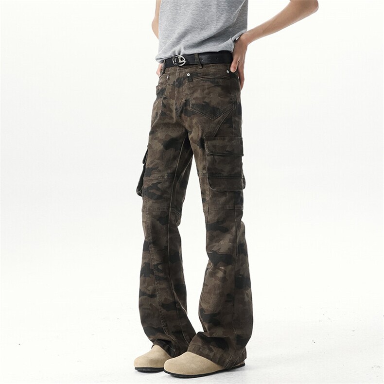 B221美式ins高街暗黑修身微喇迷彩弹力牛仔裤LK25462-特P45控78,男装牛仔裤,电商B221