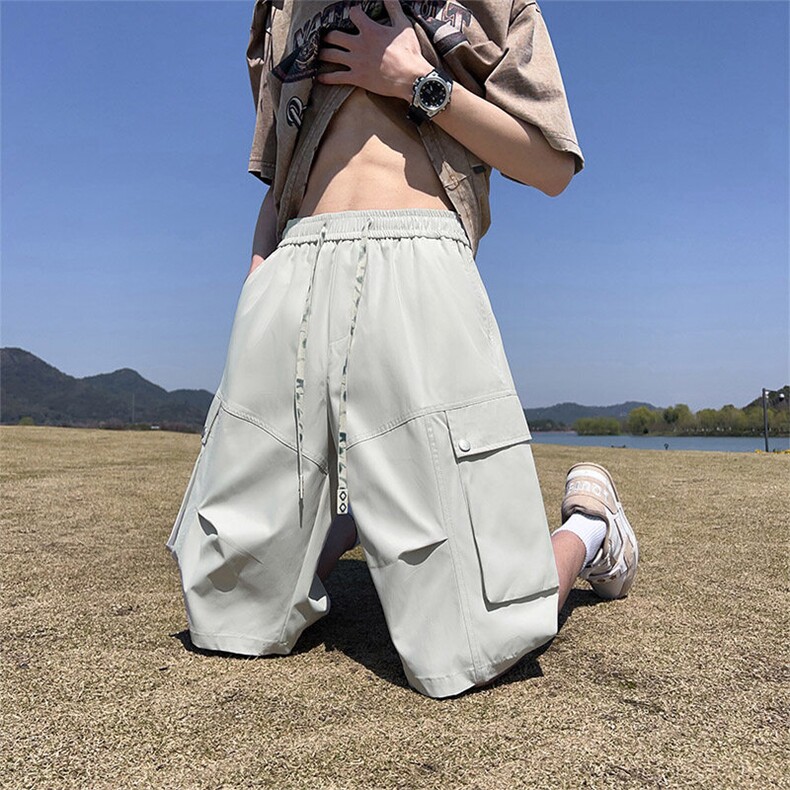 M-8XL夏季宽松大码冰感工装短裤五分裤XZ109-K2376-TP38-控59.9,男装牛仔裤,星座109