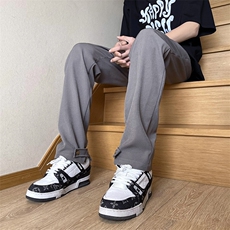 夏季冰丝坠感显高显瘦休闲裤男美式高街潮流长裤子K2004/P36，男装休闲裤，电商D202-1