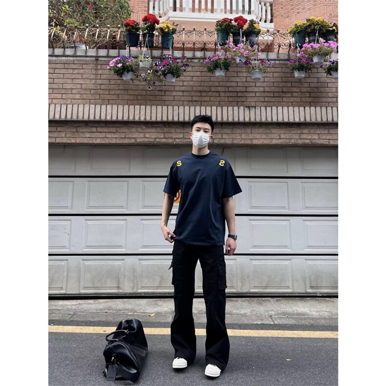 网图有货美式街头印花字母短袖T恤男女款宽松情侣上衣A340-P25,男装T恤,星座1505