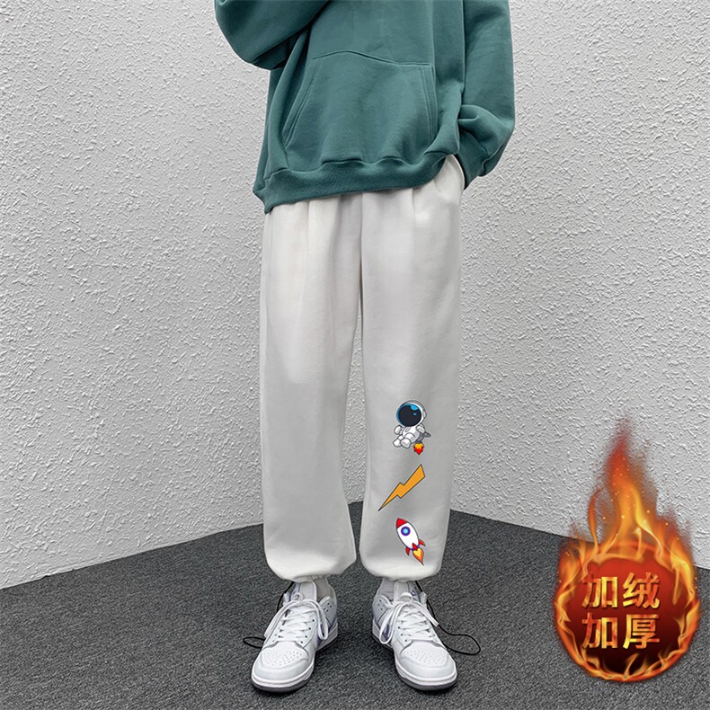 K13165-P35加绒-P45可束脚加厚加绒运动裤男大码宽松直筒卫裤男,男装休闲裤,电商A040