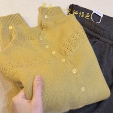 毛衣女极简风高领针织开衫女秋冬宽松大码毛衣外套短款上衣，女装针织衫/毛衣，暖姿羊绒