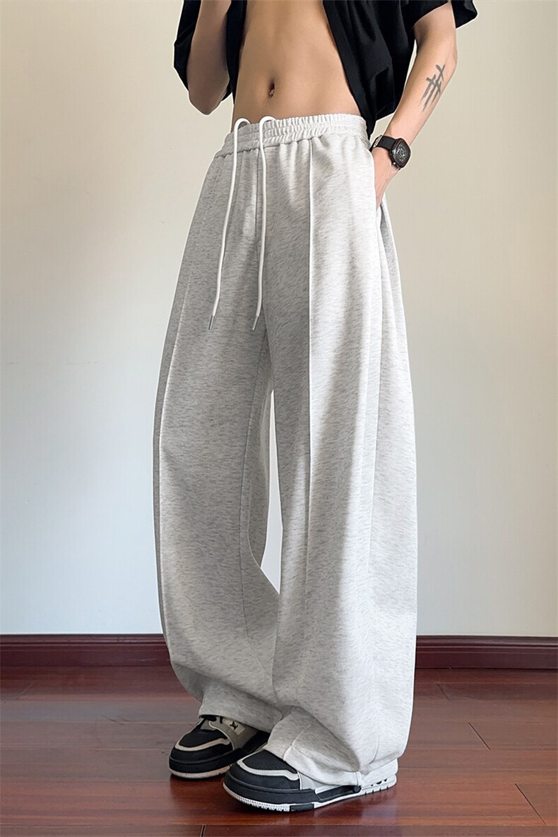 特批P33无差价春季美式复古拼接拖地弯刀裤男大码阔腿休闲裤K5732,男装休闲裤,电商A001