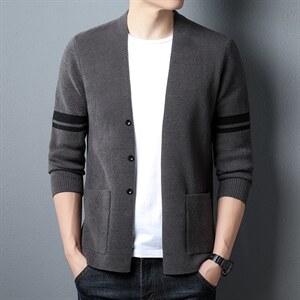 SXL-A955男士2023年秋季新款长袖针织开衫青年休闲外套服装P93图片