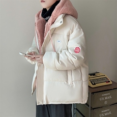 日系oversize假两件连帽棉服男女冬季加厚面包服外套MF311-P92，男装棉衣，星座412-2