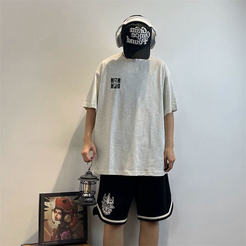 万针全刺绣工艺抖音得物高品质260克重磅纯棉双纱美式高街短袖T恤,男装T恤,电商A486