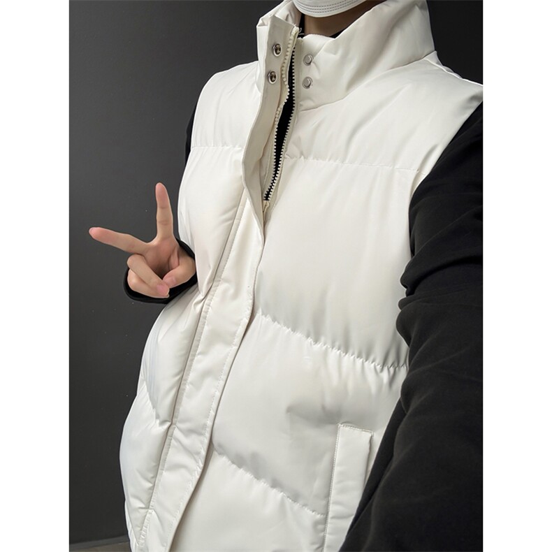 现货5W件冬季三防boxy短款立领棉衣马夹外套男女加厚马甲保暖棉服，男装棉衣，电商A486