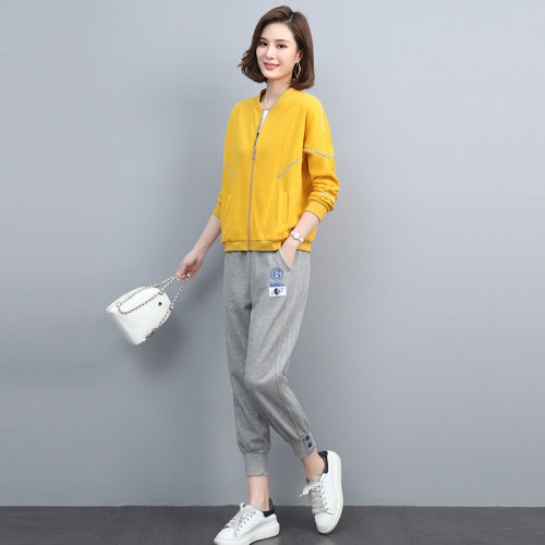 休闲运动套装女2023年新款春秋洋气中年妈妈时尚减龄卫衣裤两件套,女装套装/套裙,依恋蒂丝