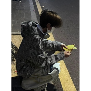 美式复古小香风套头连帽卫衣W123-P55图片