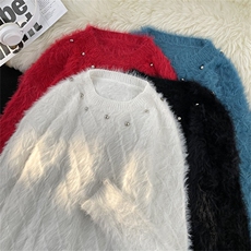 美式小众宽松针织衫圆领金属装饰宽松毛衣1008-MY2855-p63，男装针织衫/毛衣，星座1008