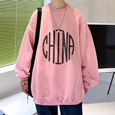 秋季港风男china字母印花圆领长袖套头大码卫衣A071-W557-P40，男装卫衣，电商A071