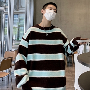 美式复古宽松百搭毛衣男秋季高街潮牌小众设计感打底衫图片