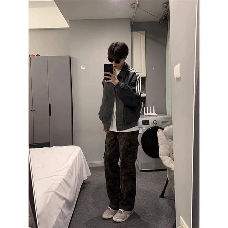 条纹pu皮衣夹克潮男春秋复古痞帅机车服三条杠翻领外套JHT116,男装皮衣,星座1116A（原606A-3）