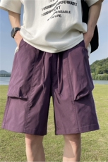 供视频~双层大口袋工装短裤防水面料A454特P35控55，男装牛仔裤，电商A309