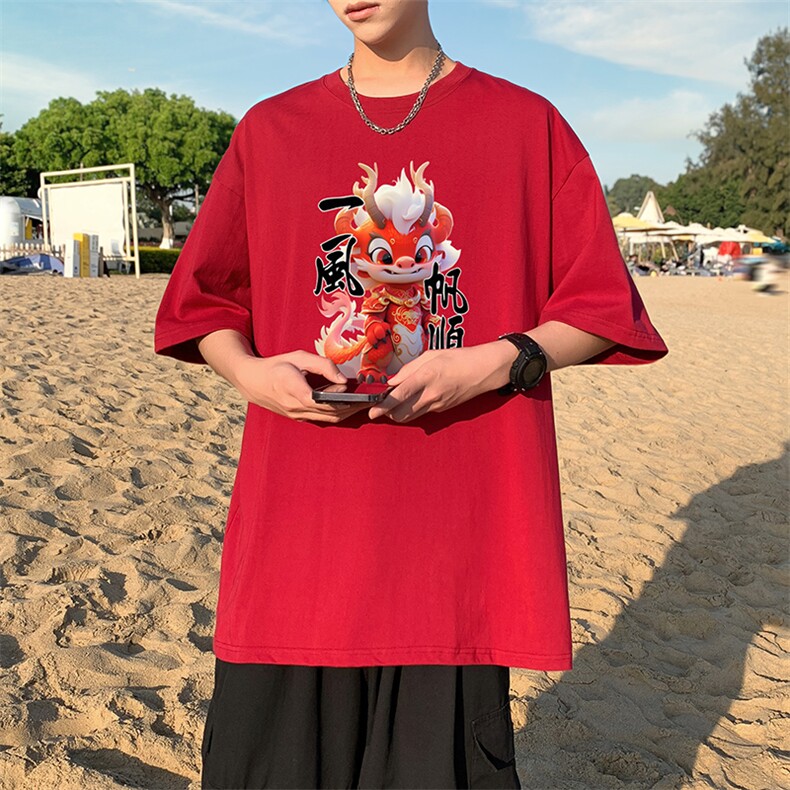 直播供货2025夏装新款纯棉印花短袖T恤A158-T2428-P16特价控28,男装T恤,电商A158