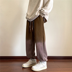 面料65棉35涤纶水洗扎染卫裤男加绒D329-QM537薄款P60-加绒65控78，男装休闲裤，电商D329