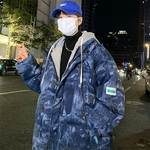冬季时尚潮牌假两件棉衣外套加绒加厚棉服青少年外套男33231P115图片
