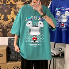 DX17214-P20纯棉短袖t恤男大码半袖打底衫宽松体恤衫海报风，男装T恤，电商A040