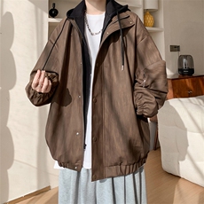 春季皮衣美式潮牌青少年百搭夹克情侣春装外套XZ102B-1-JK2562P95，男装皮衣，星座102B-1