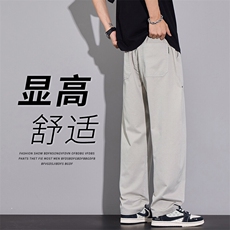 纯棉休闲裤男士美式高街2026新款春夏款宽松直筒阔腿裤子M506-P45，男装休闲裤，星座509