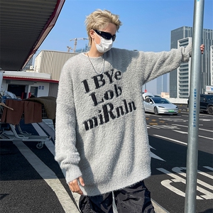 马海毛毛衣男冬季加厚慵懒风软糯针织衫秋冬款宽松潮牌外套 ML015图片