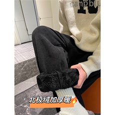 A165-K8535-P6078雪尼尔灯芯绒卫裤北极绒加厚休闲裤束脚，男装休闲裤，电商A165