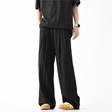 抖音品质夏季新款冰丝薄款宽松直筒休闲裤B315-K24141-特p40控78，男装休闲裤，电商B315