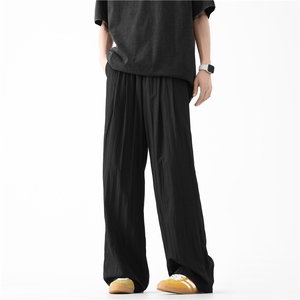 抖音品质夏季新款冰丝薄款宽松直筒休闲裤B315-K24141-特p40控78图片