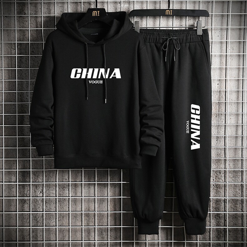TL8001-P80连帽卫衣套装男运动套装两件套长袖运动服网格挂拍,男装休闲套装,电商A040A