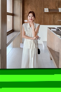 长裤时尚套装阔腿裤沙丘废土风INS风韩系风洛丽塔显瘦气质白色图片