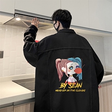 牛仔夹克男大码牛仔外套男茄克NJ77298-P60加绒款-P75，男装夹克，电商A040