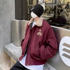 美式复古翻领时尚棉服男女冬季小牛津棉衣外套红棉袄潮MF206-P79，男装棉衣，星座412-3